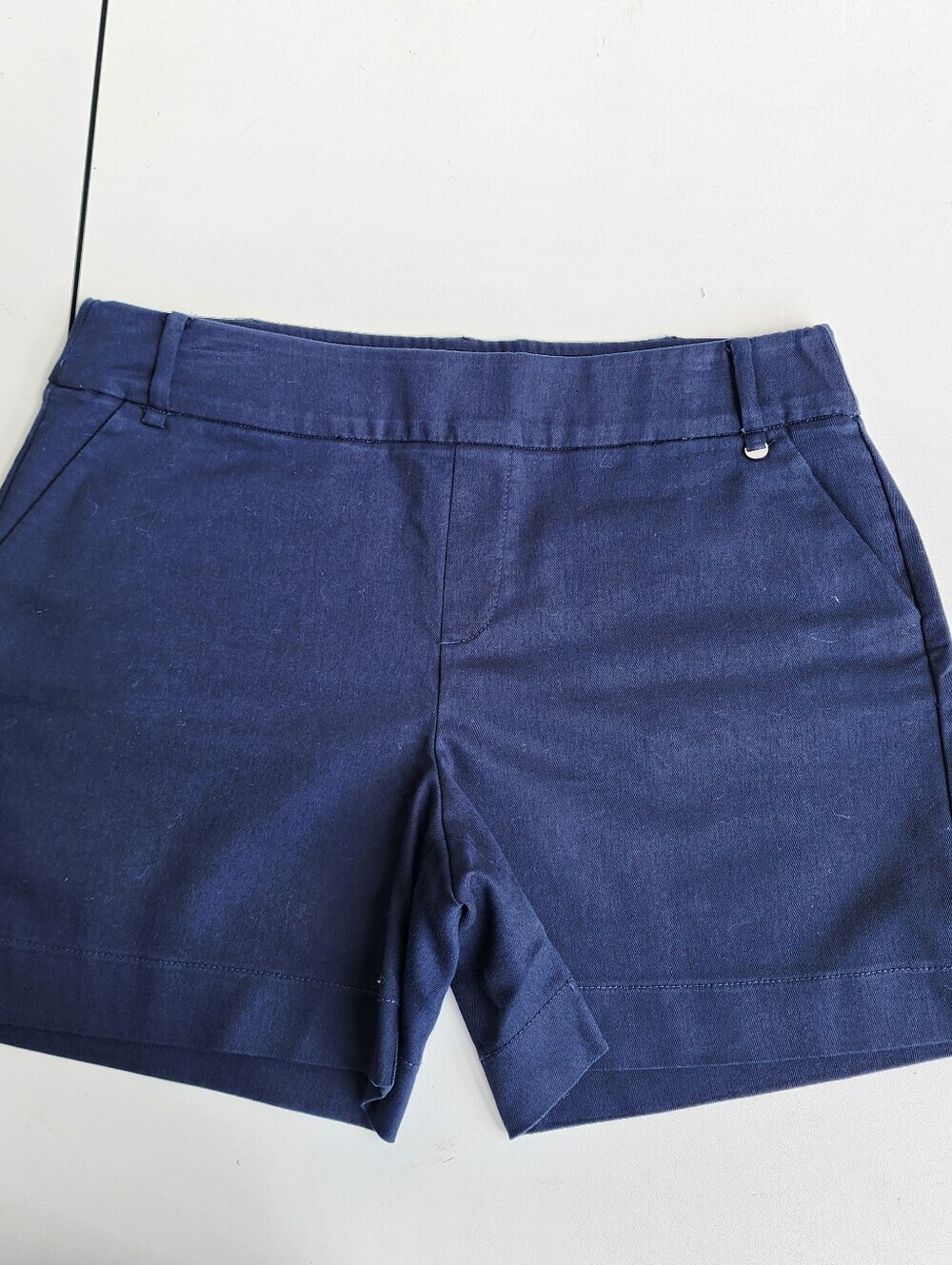 ATTYRE Shorts Womens Navy Blue 5" Inseam Pull On Stretch Elastic Waist Sz 10